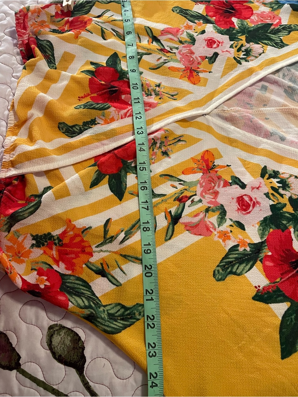 Flying Tomato Yellow Floral V-Neck Kimono Blouse - Picture 5 of 5